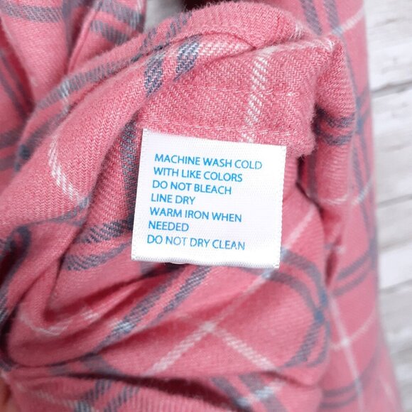 Southern Tide Mens Flannel Button Down Shirt M Pink Plaid Hemp Blend 508 - Picture 4 of 5